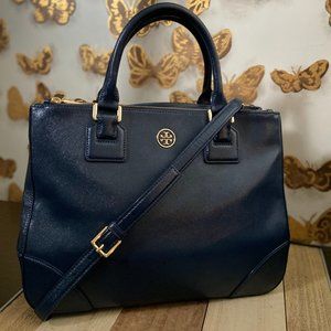 Tory Burch Navy Robinson Large Tote